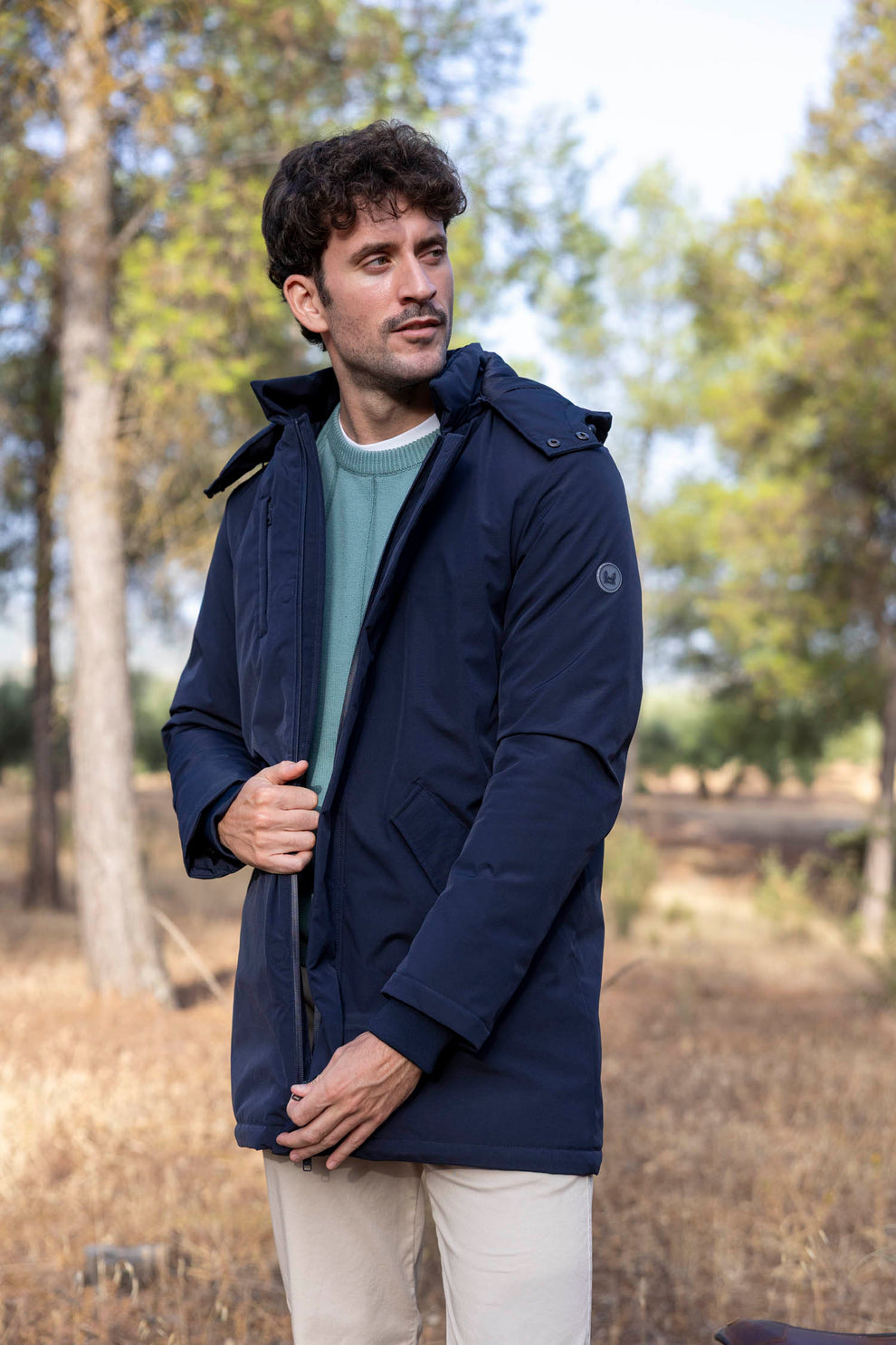 PARKA LARGA AZUL MARINO