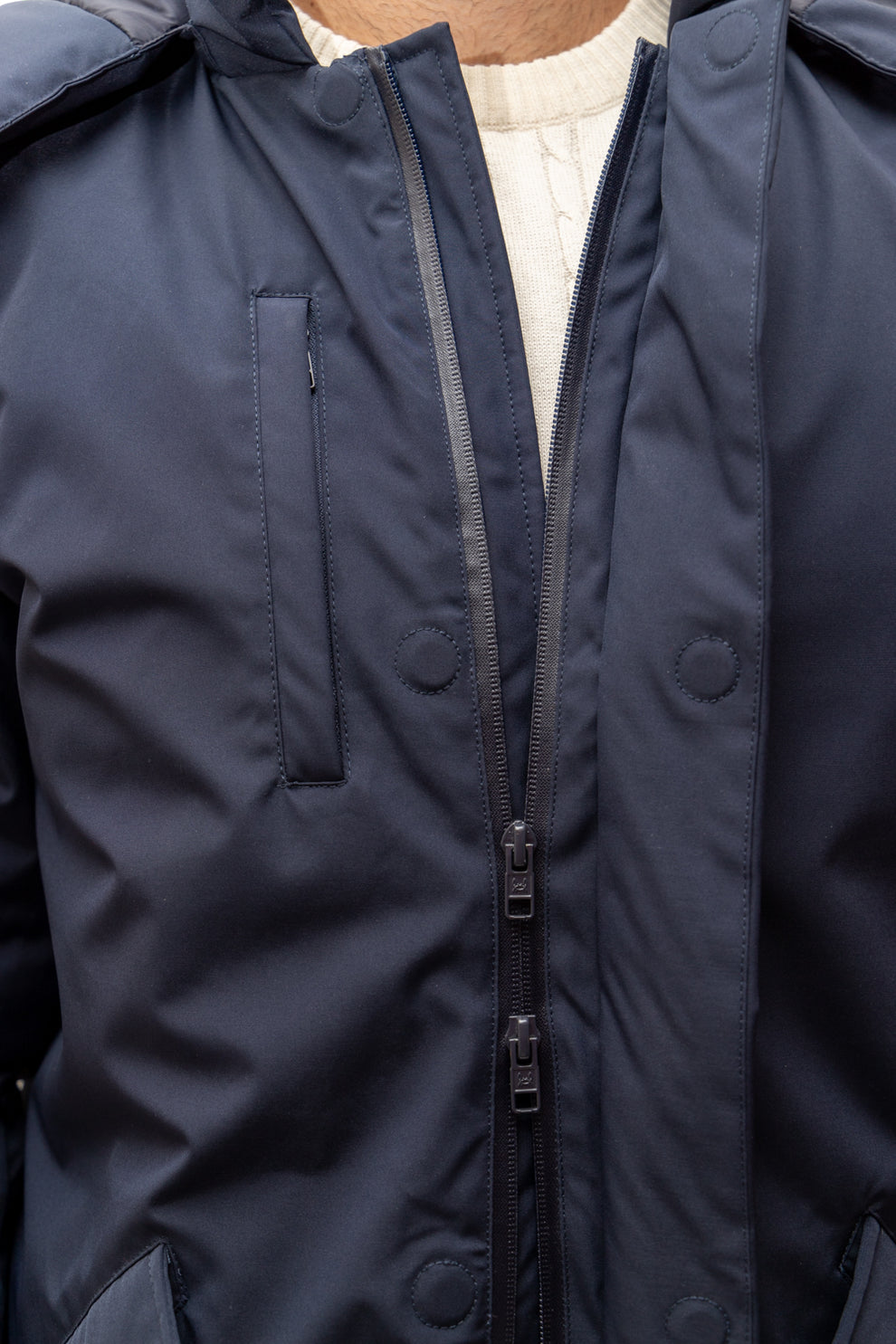 PARKA LARGA AZUL MARINO