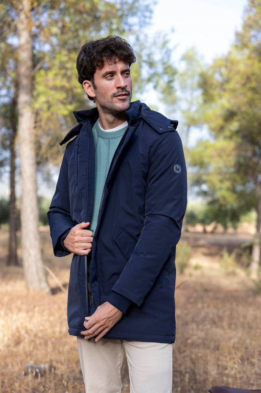 PARKA LARGA AZUL MARINO